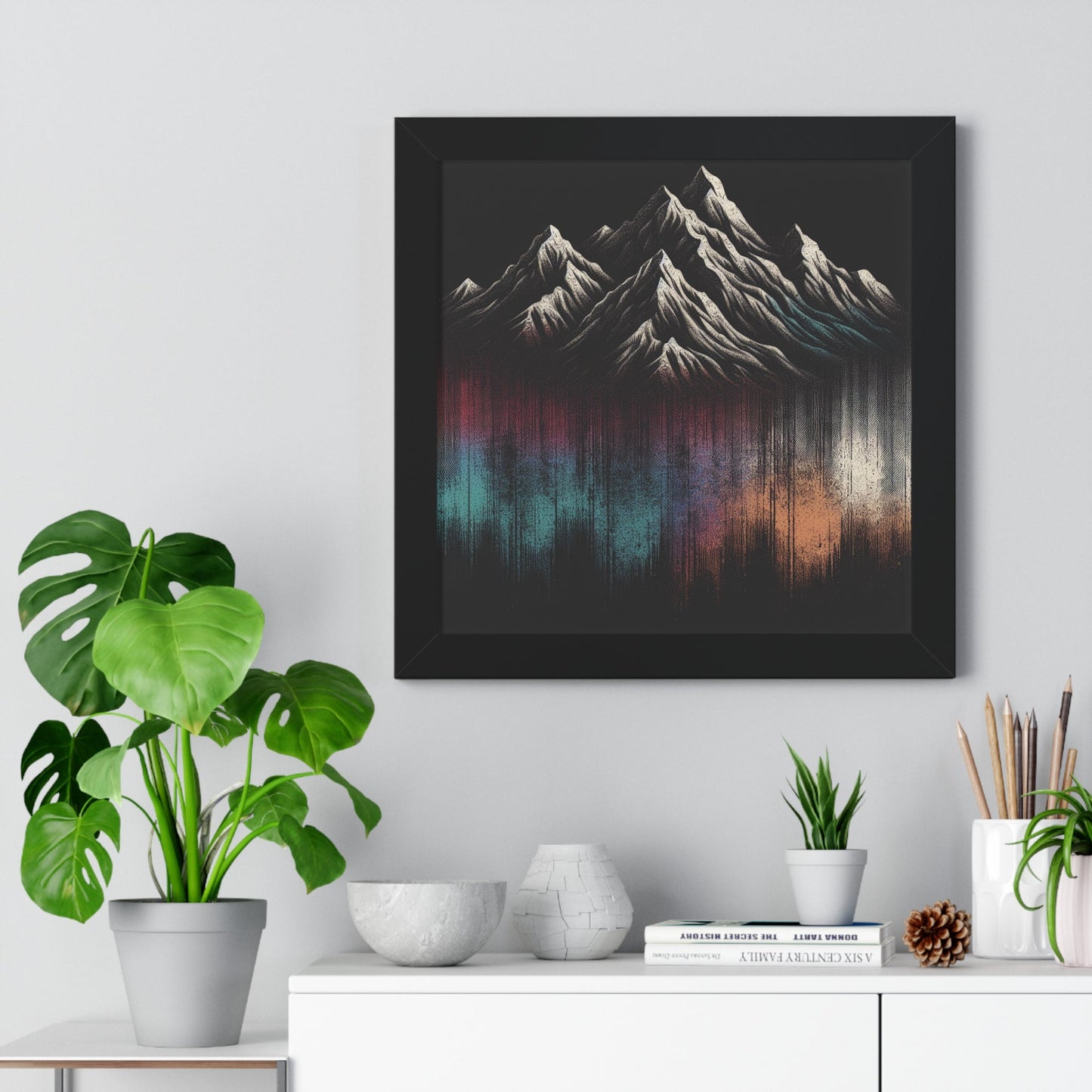 Colorful Mountain Framed Vertical Poster Premium Quality Black Frame Great Gift, Outdoor Enthusiast, Husband Gift, Teacher Gift, Wife Gift