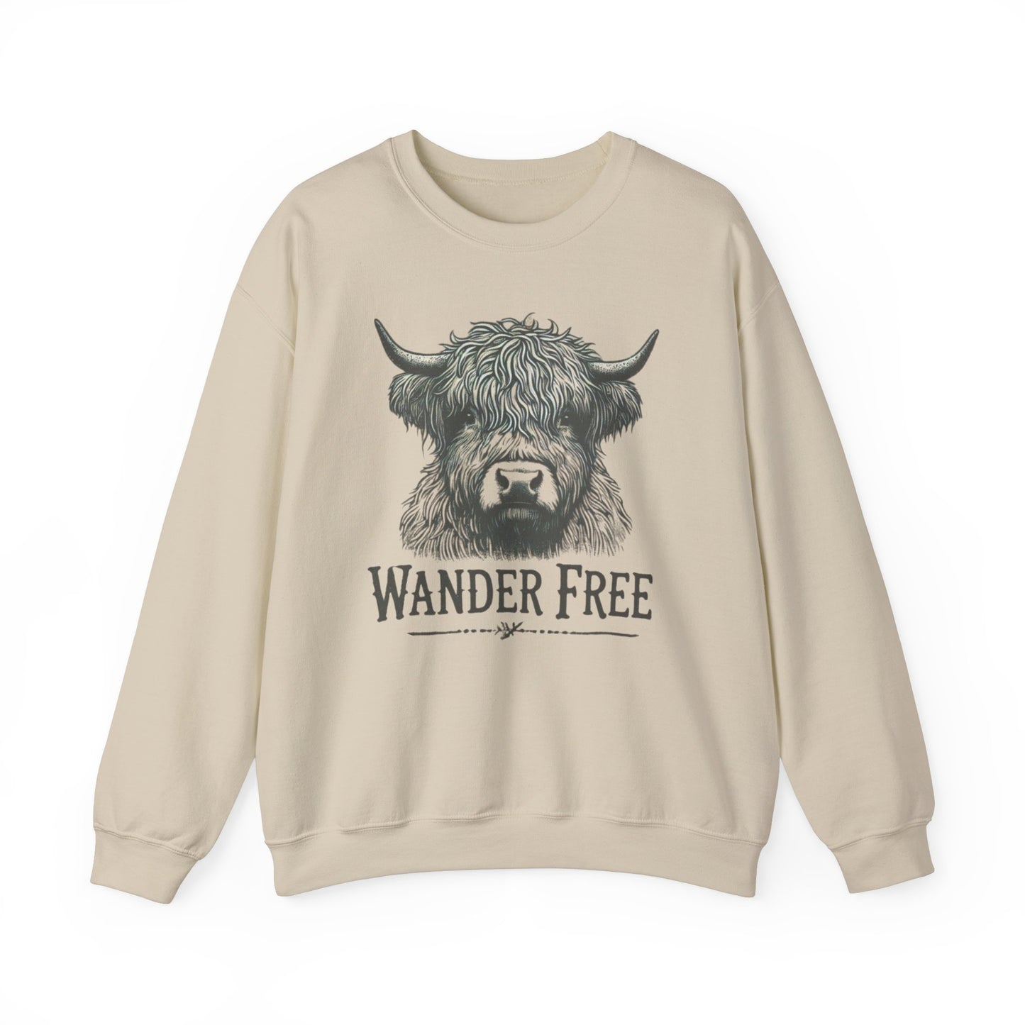 Wander Free Wildlife Nature Graphic Unisex Heavy Blend Crewneck Sweatshirt