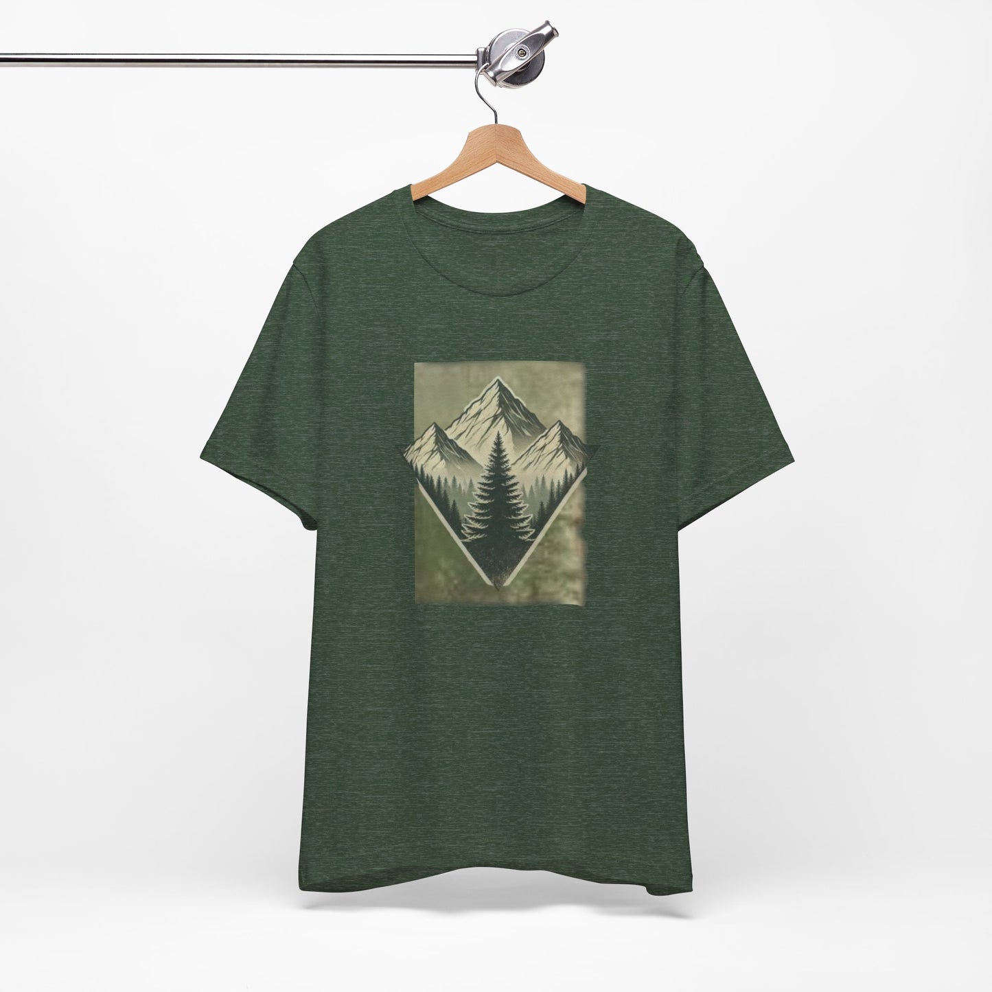 Men's Retro Tree Graphic T-Shirt Outdoor Trail Nature Shirt Mountainscape Camping Shirt Christmas Gift Fathers Day Gift