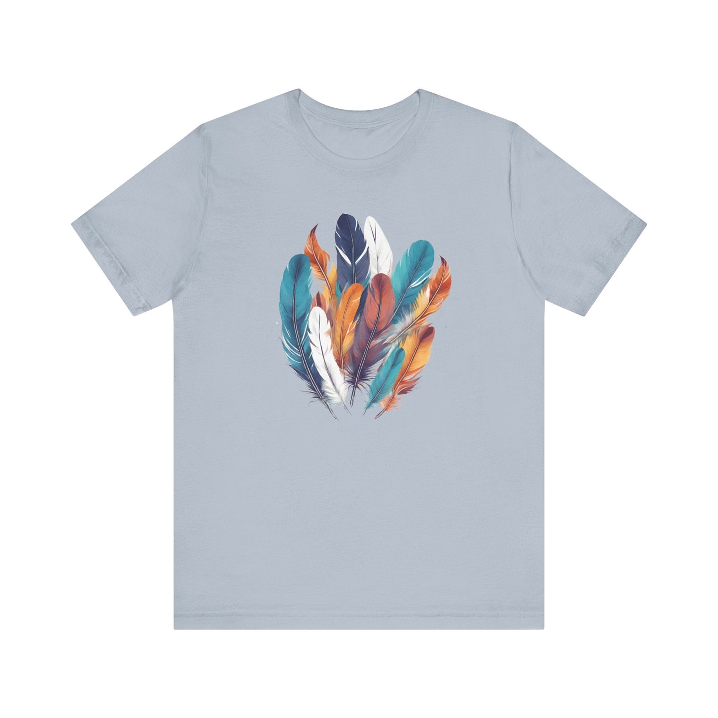 Feathers Shirt, Boho Bird Feather T-Shirt, Bird Lovers Tshirt, Water Color Bird Feather Tee, Feather Bouquet Tee, Women Feather Shirt