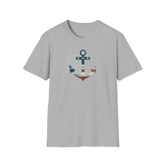 Patriotic Tee Stylish Nautical Seaside Anchor Tee | Unisex Soft-Style Comfort Shirt Great Gift, Husband Gift, Boyfriend Gift, Boat shirt