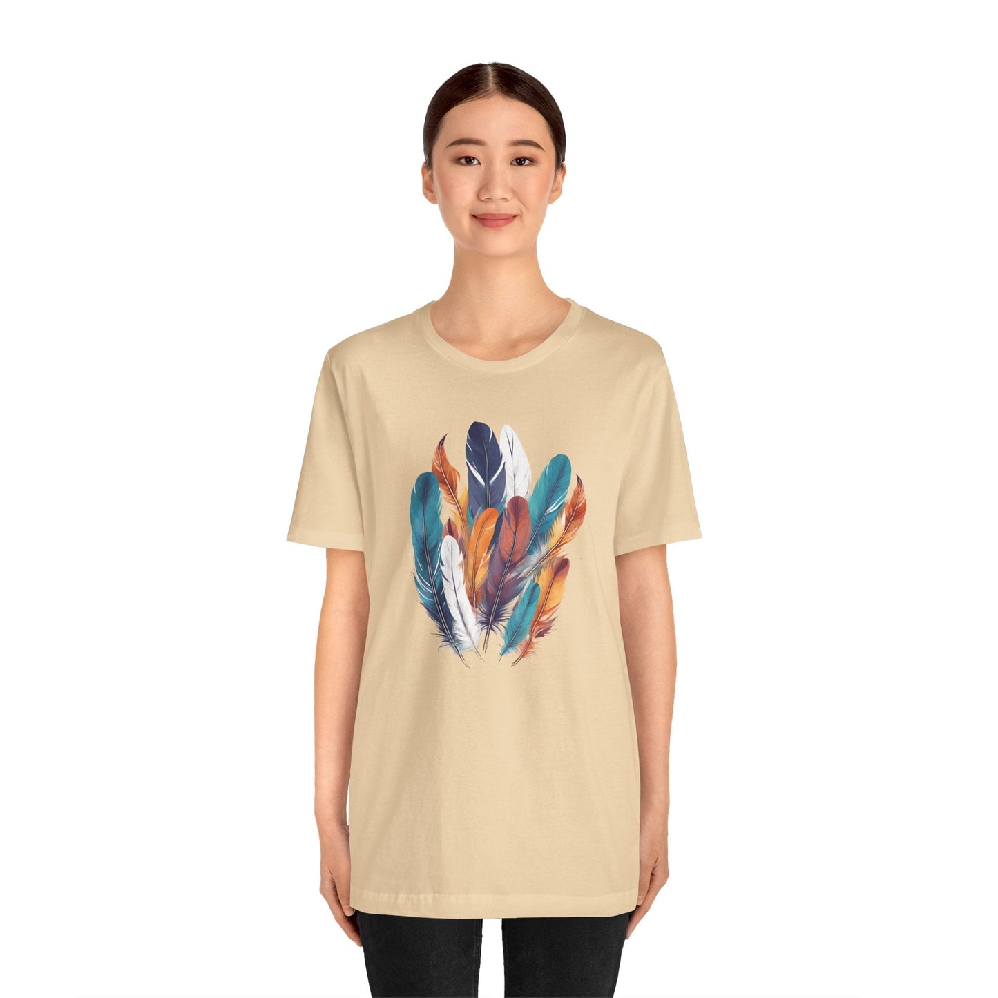 Feathers Shirt, Boho Bird Feather T-Shirt, Bird Lovers Tshirt, Water Color Bird Feather Tee, Feather Bouquet Tee, Women Feather Shirt