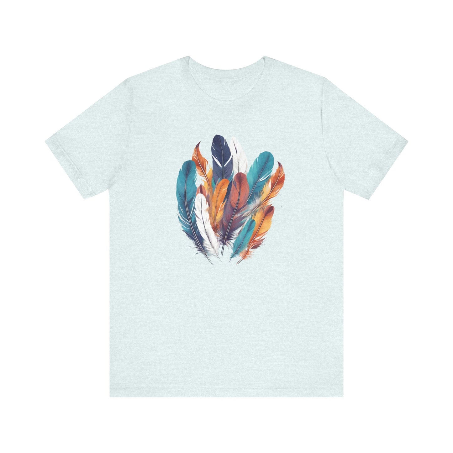 Feathers Shirt, Boho Bird Feather T-Shirt, Bird Lovers Tshirt, Water Color Bird Feather Tee, Feather Bouquet Tee, Women Feather Shirt