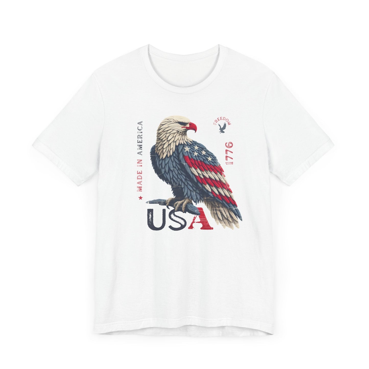 PATRIOTIC USA Made in America 1776 Unisex Jersey Short Sleeve Tee 4th of July, Labor Day, Memorial Day