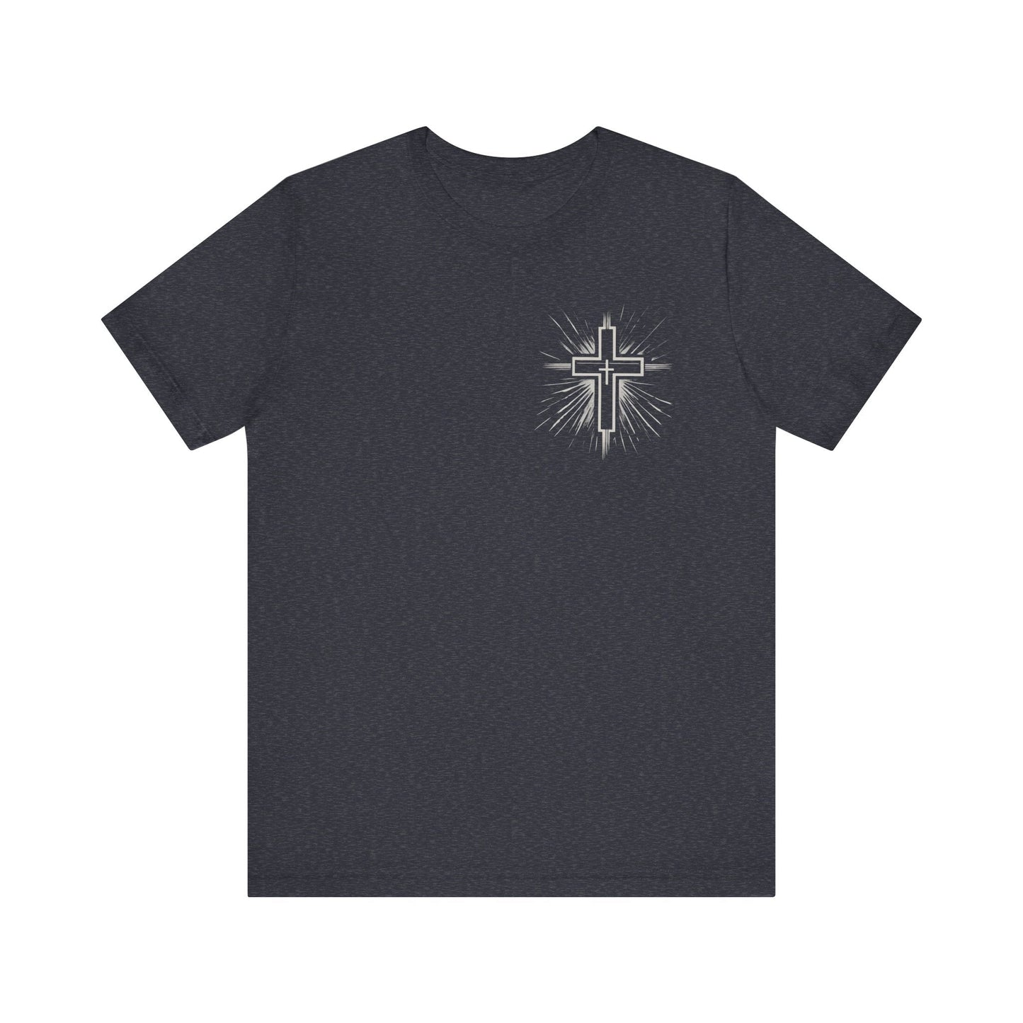 Classic Unisex Jersey Tee with Cross on the Chest: Comfortable & Stylish Tshirt