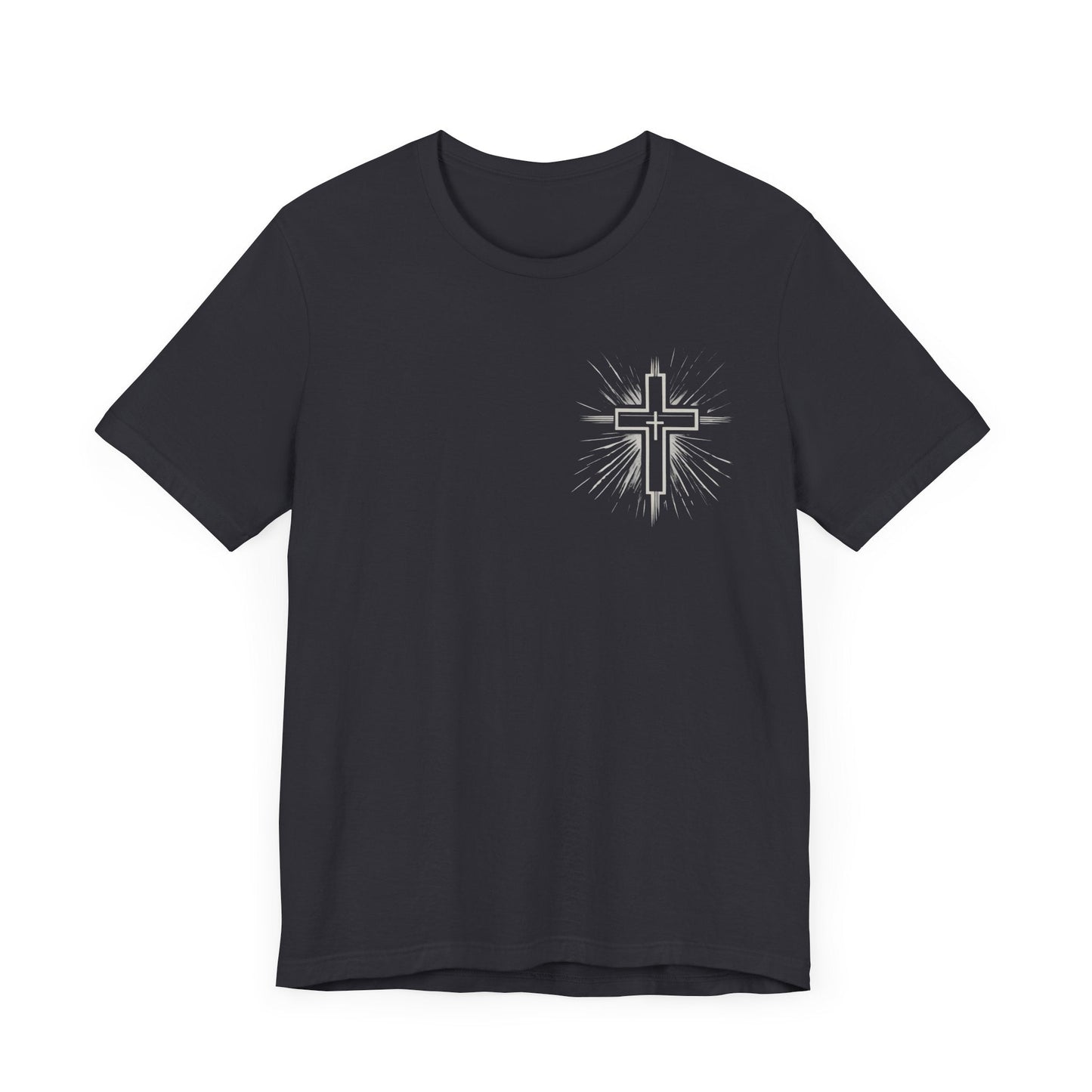 Classic Unisex Jersey Tee with Cross on the Chest: Comfortable & Stylish Tshirt