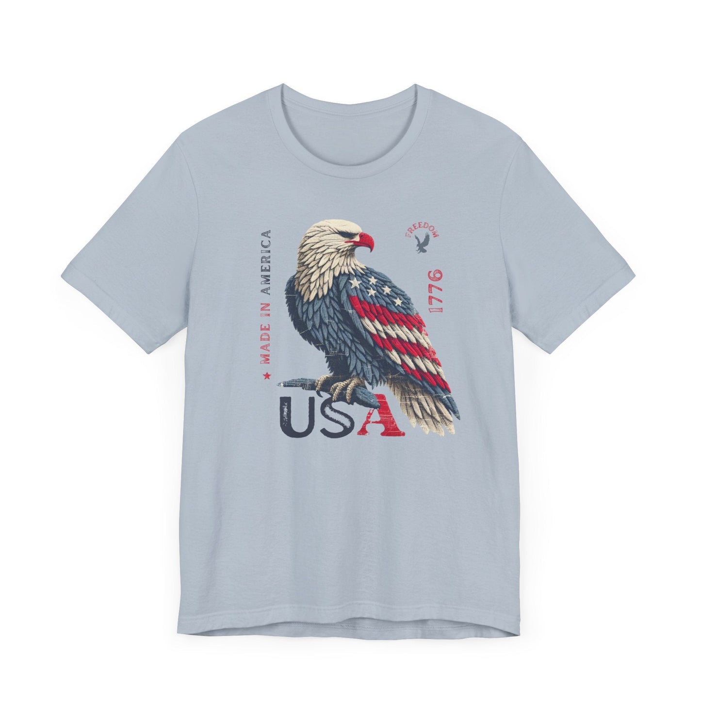 PATRIOTIC USA Made in America 1776 Unisex Jersey Short Sleeve Tee 4th of July, Labor Day, Memorial Day