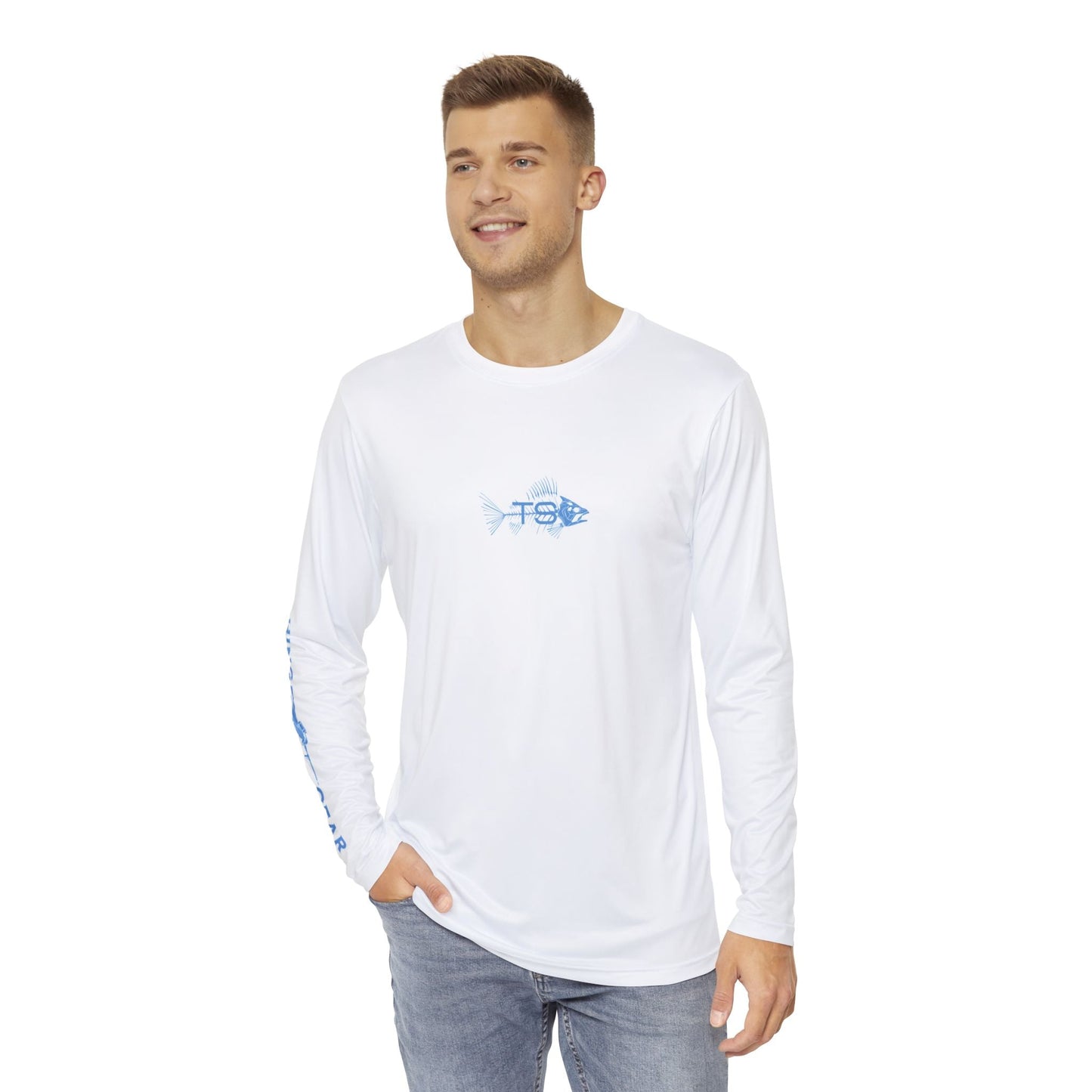 Deep Blue Offshore Fishing Unisex Performance Long Sleeve Shirt, 100% Polyester, Quick-Dry Activewear