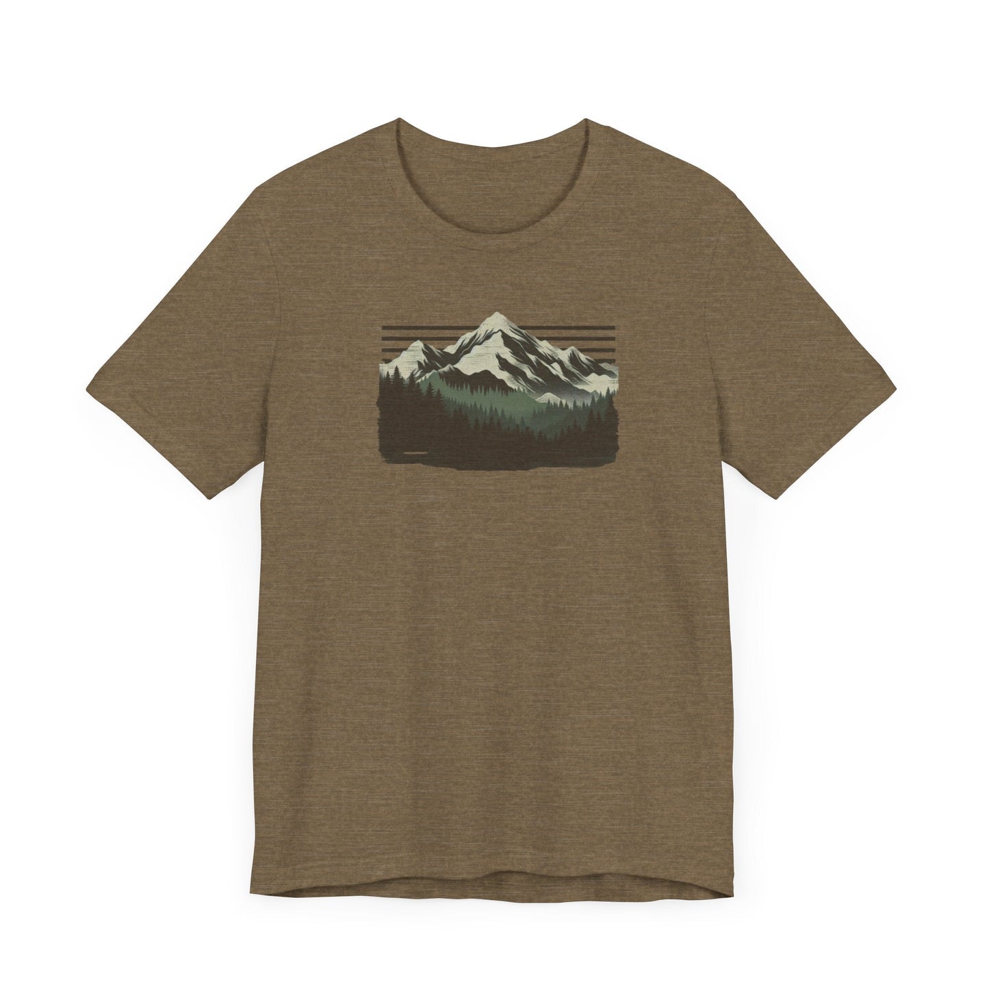 Outdoors Mountain Peaks Unisex Jersey Tee Great Gift Husband Gift Wife Gift, Camping, Hiking, Boyfriend Gift, Girlfriend Gift, Camping Shirt