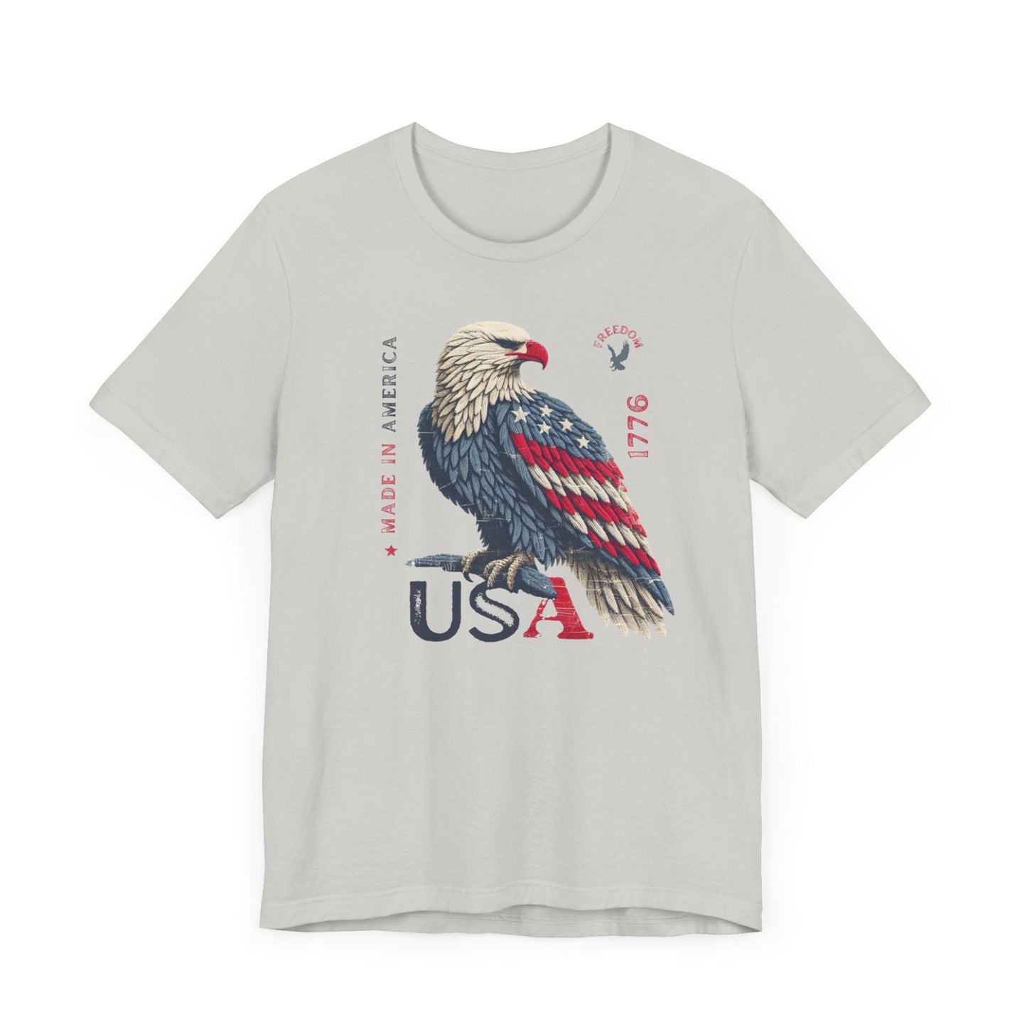 PATRIOTIC USA Made in America 1776 Unisex Jersey Short Sleeve Tee 4th of July, Labor Day, Memorial Day