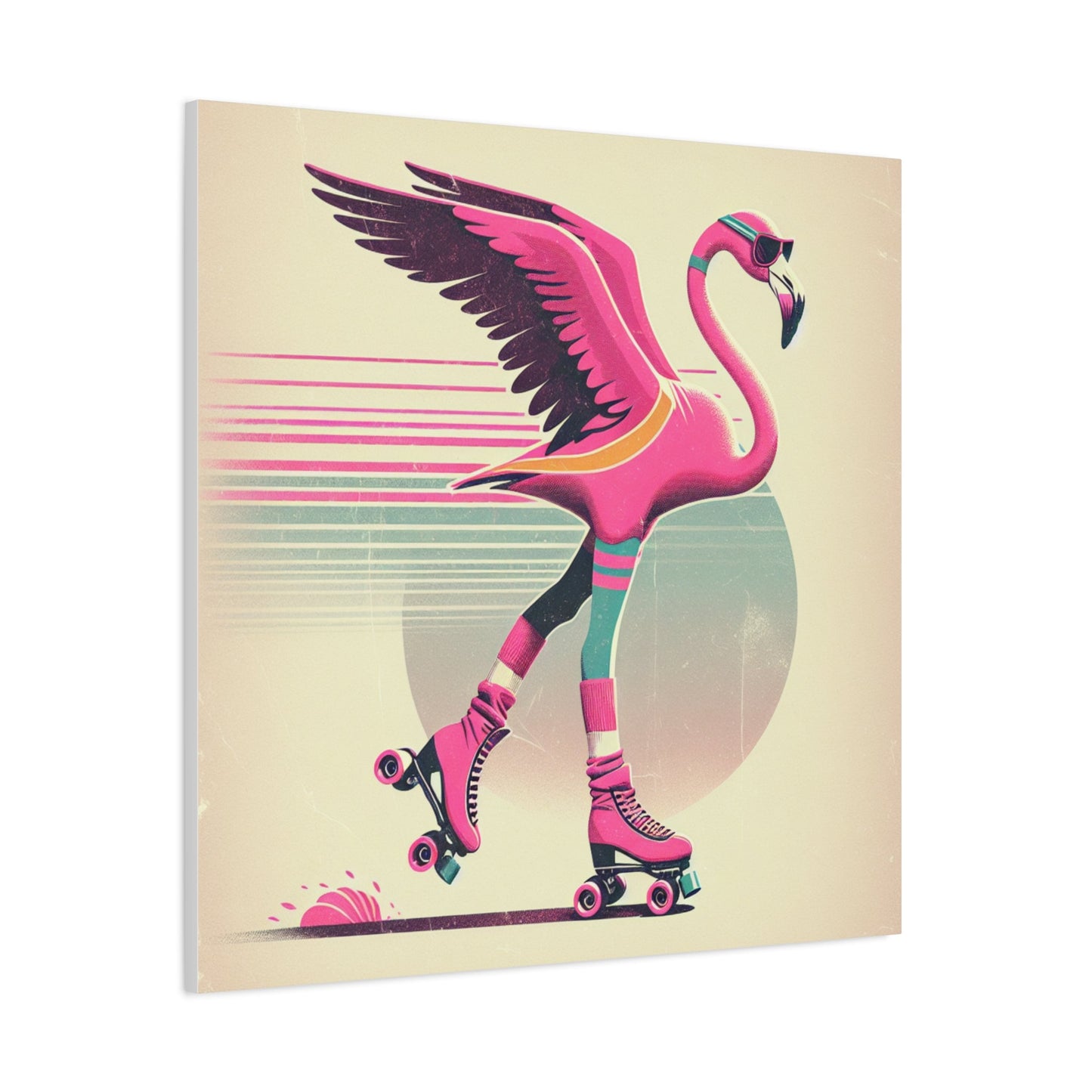 Living Life Right Flamingo Livin' Matte Canvas Picture, Stretched Great Gift, Sister Gift, Mom Gift, Daughter Gift, Mothers Day Gift