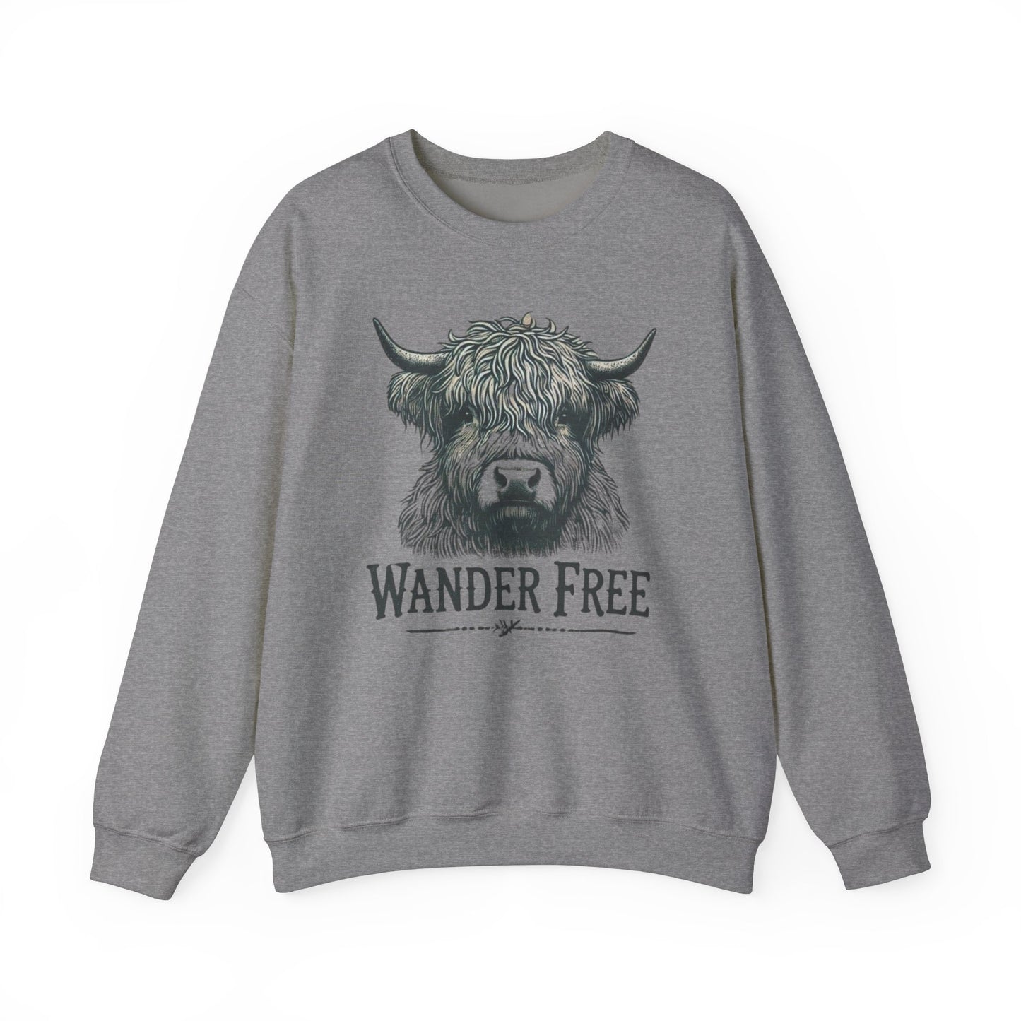 Wander Free Wildlife Nature Graphic Unisex Heavy Blend Crewneck Sweatshirt