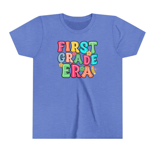 First Grade Era Youth Short Sleeve Tee - Comfortable and Stylish for Kids 1st Grade Tee Great Gift Idea Back to School Tshirt Girls Tshirt