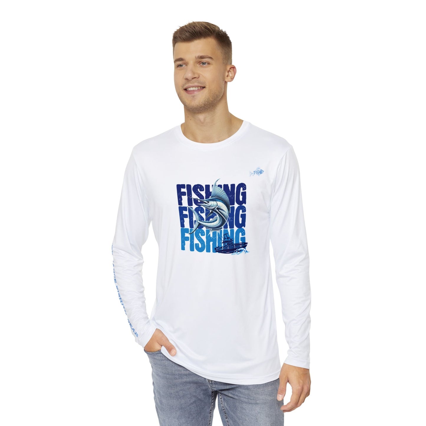 TS Sport Fishing Unisex Long Sleeve Performance Shirt, 100% Polyester, Moisture-Wicking Activewear.