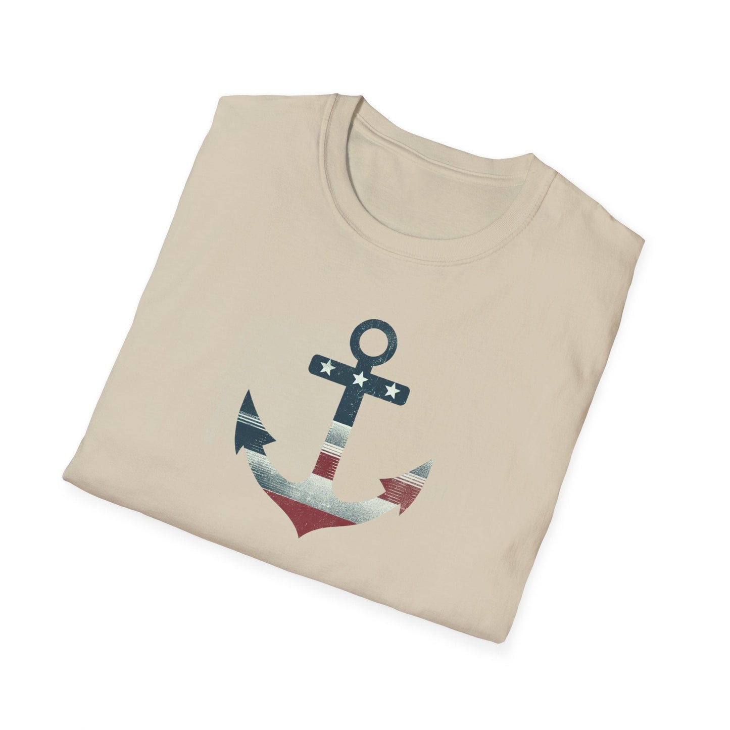 Patriotic Tee Stylish Nautical Seaside Anchor Tee | Unisex Soft-Style Comfort Shirt Great Gift, Husband Gift, Boyfriend Gift, Boat shirt