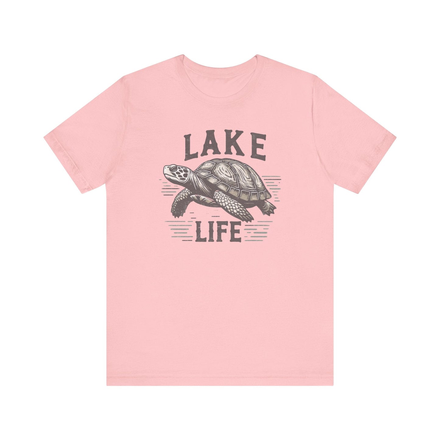 Living With The Turtle Lake Life Jersey Short Sleeve Tee - Soft Cotton Classic Nature Great Gift, Husband Gift, Wife Gift Fishing Shirt