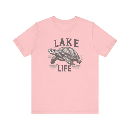 Living With The Turtle Lake Life Jersey Short Sleeve Tee - Soft Cotton Classic Nature Great Gift, Husband Gift, Wife Gift Fishing Shirt