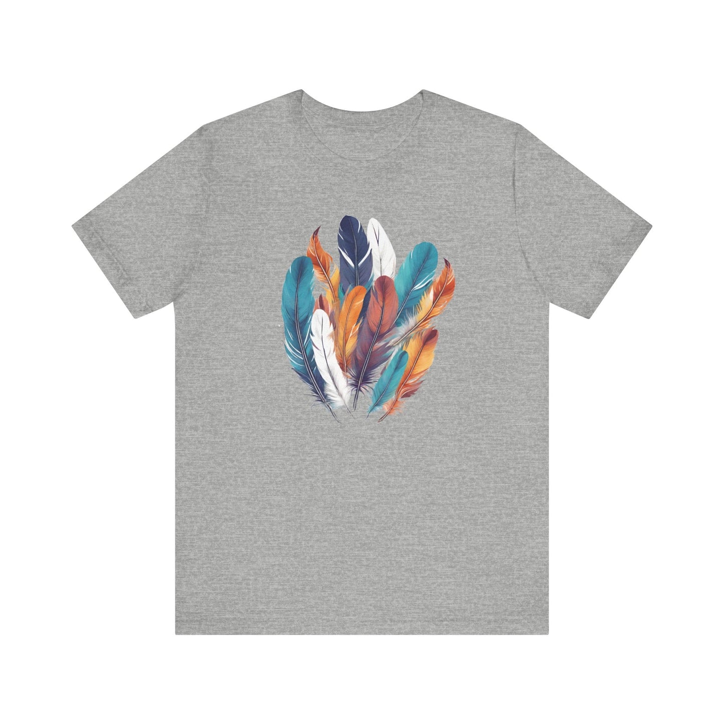 Feathers Shirt, Boho Bird Feather T-Shirt, Bird Lovers Tshirt, Water Color Bird Feather Tee, Feather Bouquet Tee, Women Feather Shirt