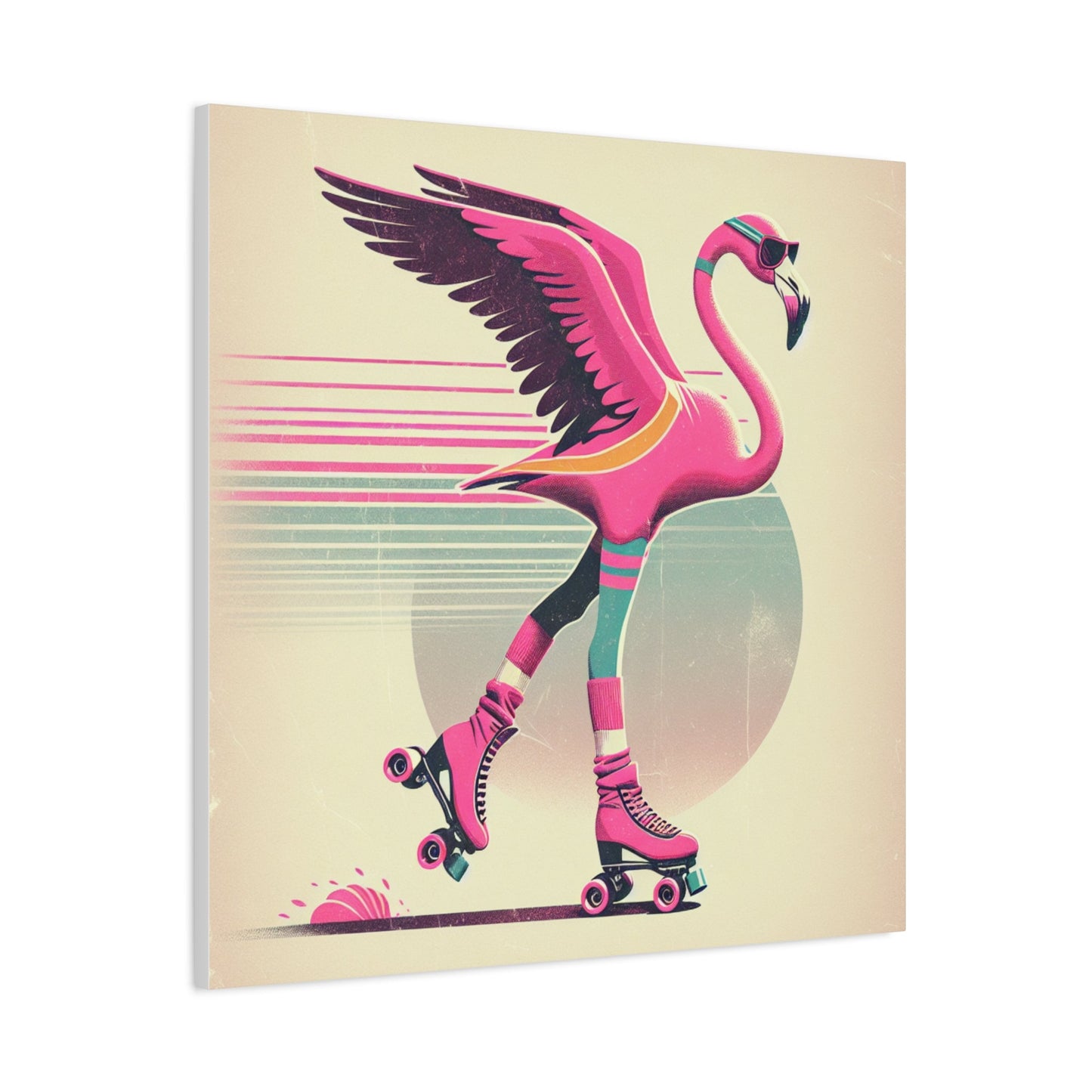 Living Life Right Flamingo Livin' Matte Canvas Picture, Stretched Great Gift, Sister Gift, Mom Gift, Daughter Gift, Mothers Day Gift