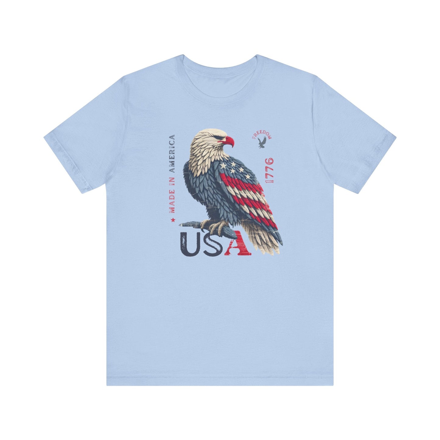 PATRIOTIC USA Made in America 1776 Unisex Jersey Short Sleeve Tee 4th of July, Labor Day, Memorial Day