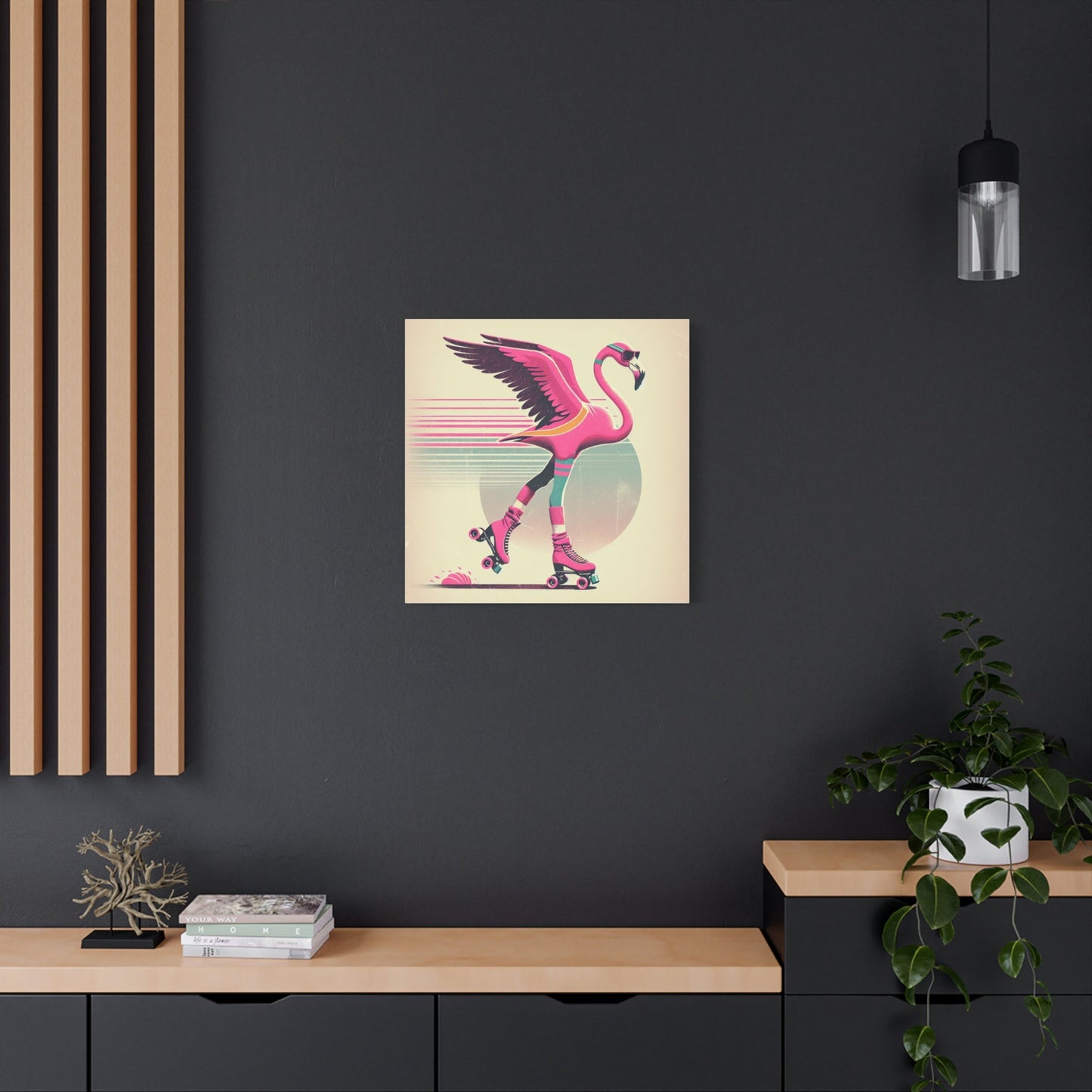 Living Life Right Flamingo Livin' Matte Canvas Picture, Stretched Great Gift, Sister Gift, Mom Gift, Daughter Gift, Mothers Day Gift