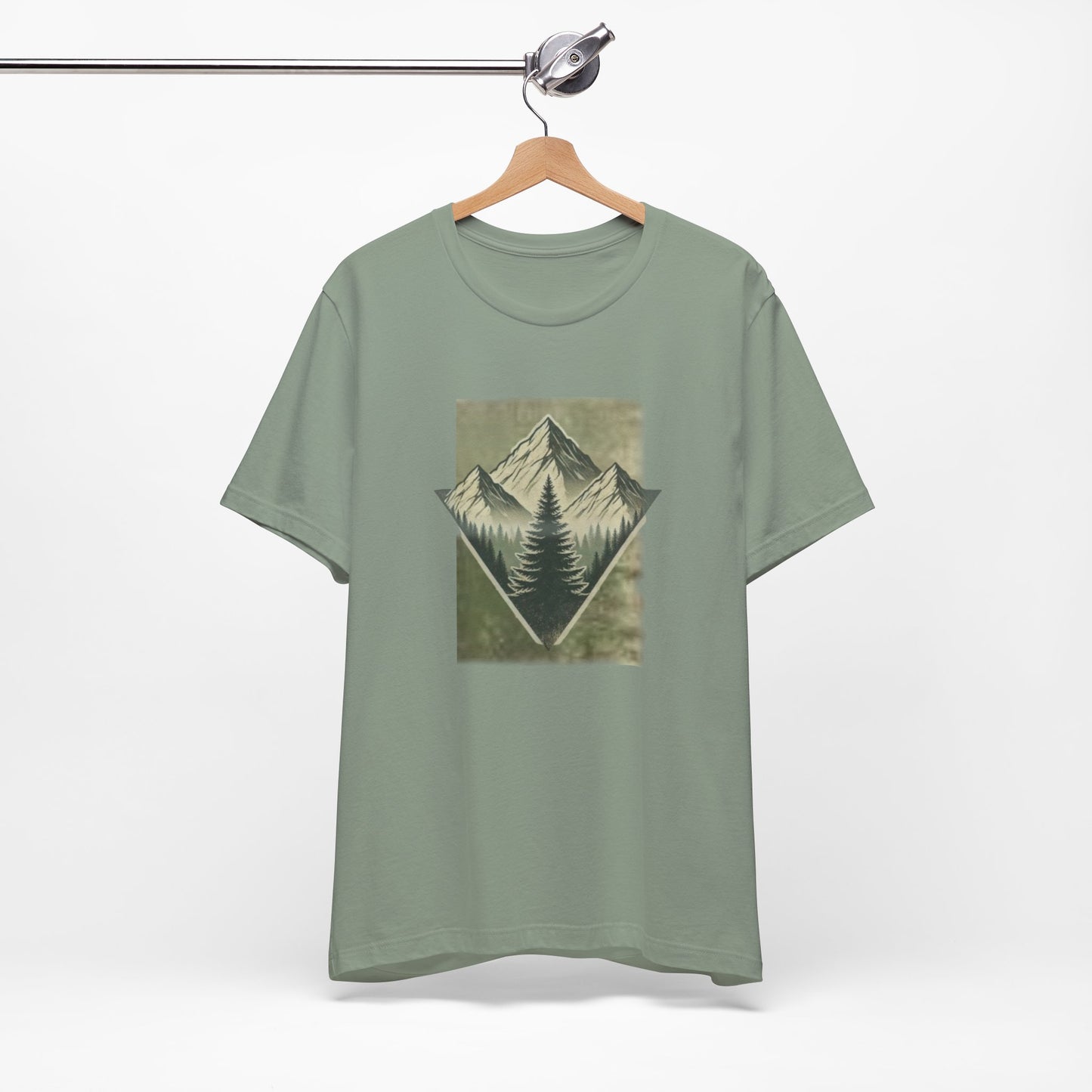 Men's Retro Tree Graphic T-Shirt Outdoor Trail Nature Shirt Mountainscape Camping Shirt Christmas Gift Fathers Day Gift