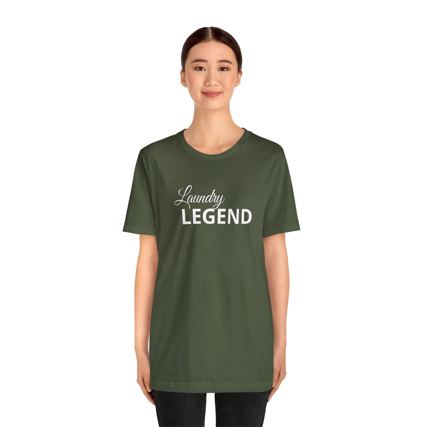 Laundry Legend Unisex Tee – Conquer the Fold in Style! Short Sleeve Cotton Crewneck Great Gift Idea a Little Humor Added to The Day