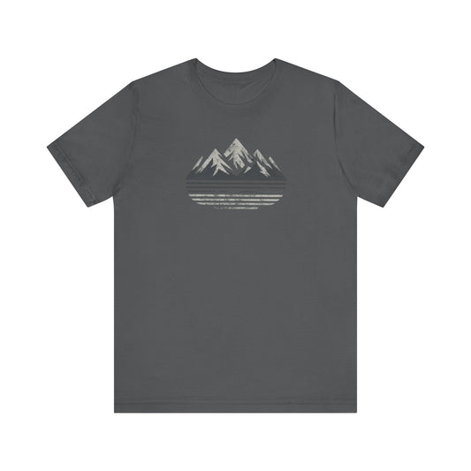 Outdoors Mountain Peaks Unisex Jersey Tee Great Gift Husband Gift Wife Gift, Camping, Hiking, Boyfriend Gift, Girlfriend Gift, Camping Shirt