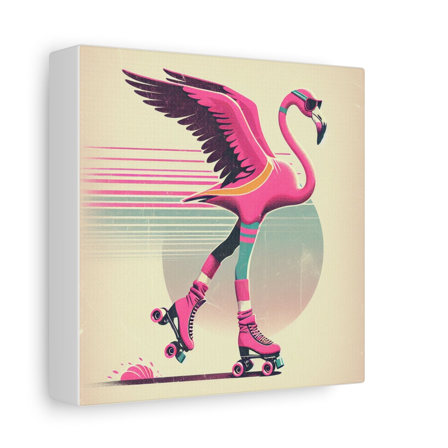 Living Life Right Flamingo Livin' Matte Canvas Picture, Stretched Great Gift, Sister Gift, Mom Gift, Daughter Gift, Mothers Day Gift