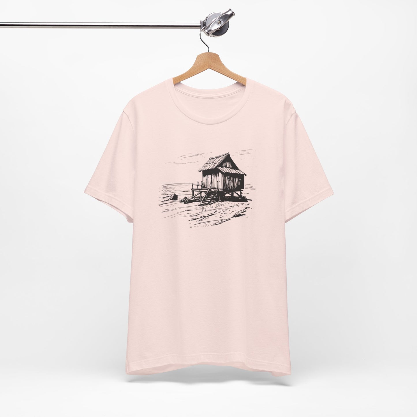 By the Shore Cabin Tee Tranquil Waterfront Design Tshirt