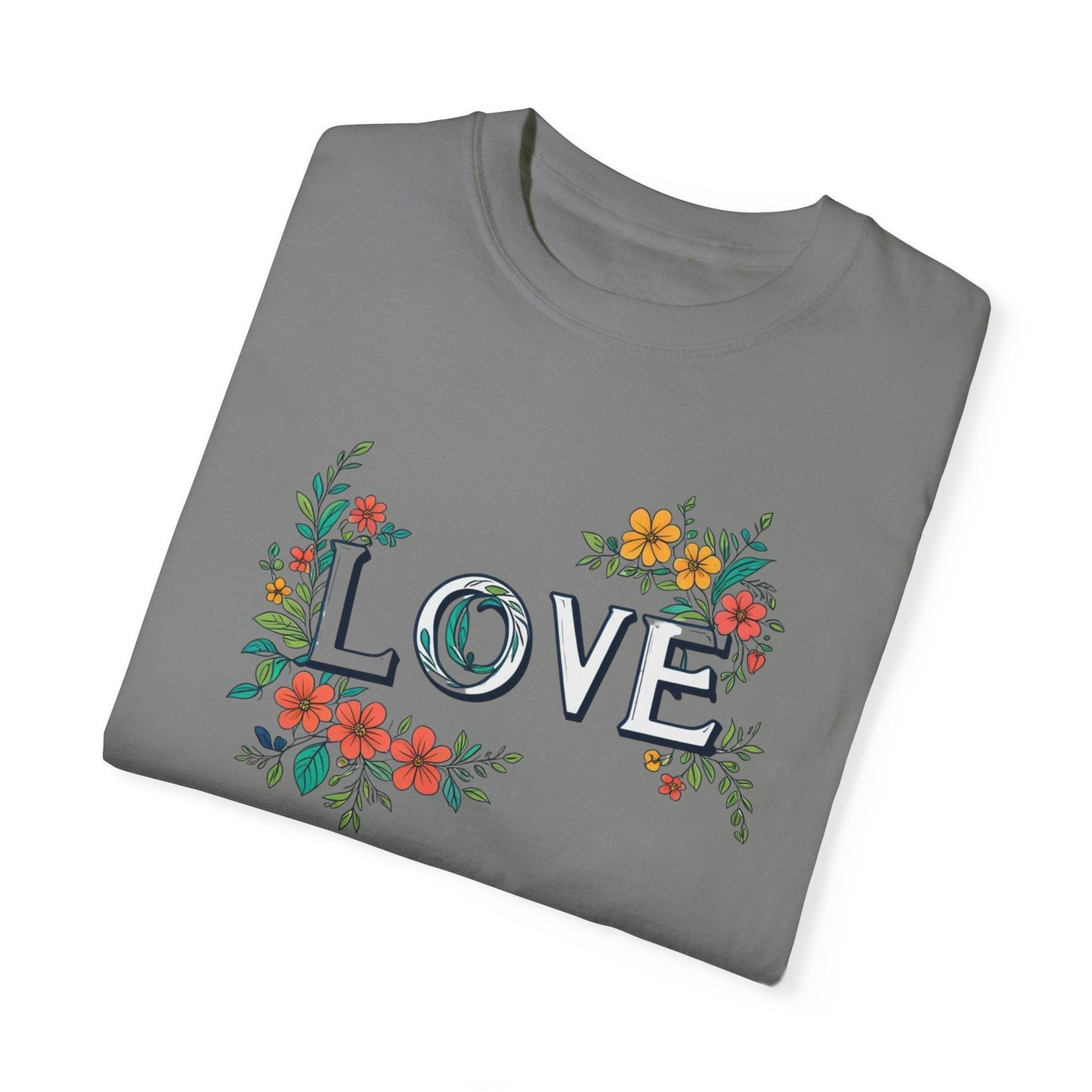 Floral Love in Vibrant Blooms Unisex Garment-Dyed T-shirt