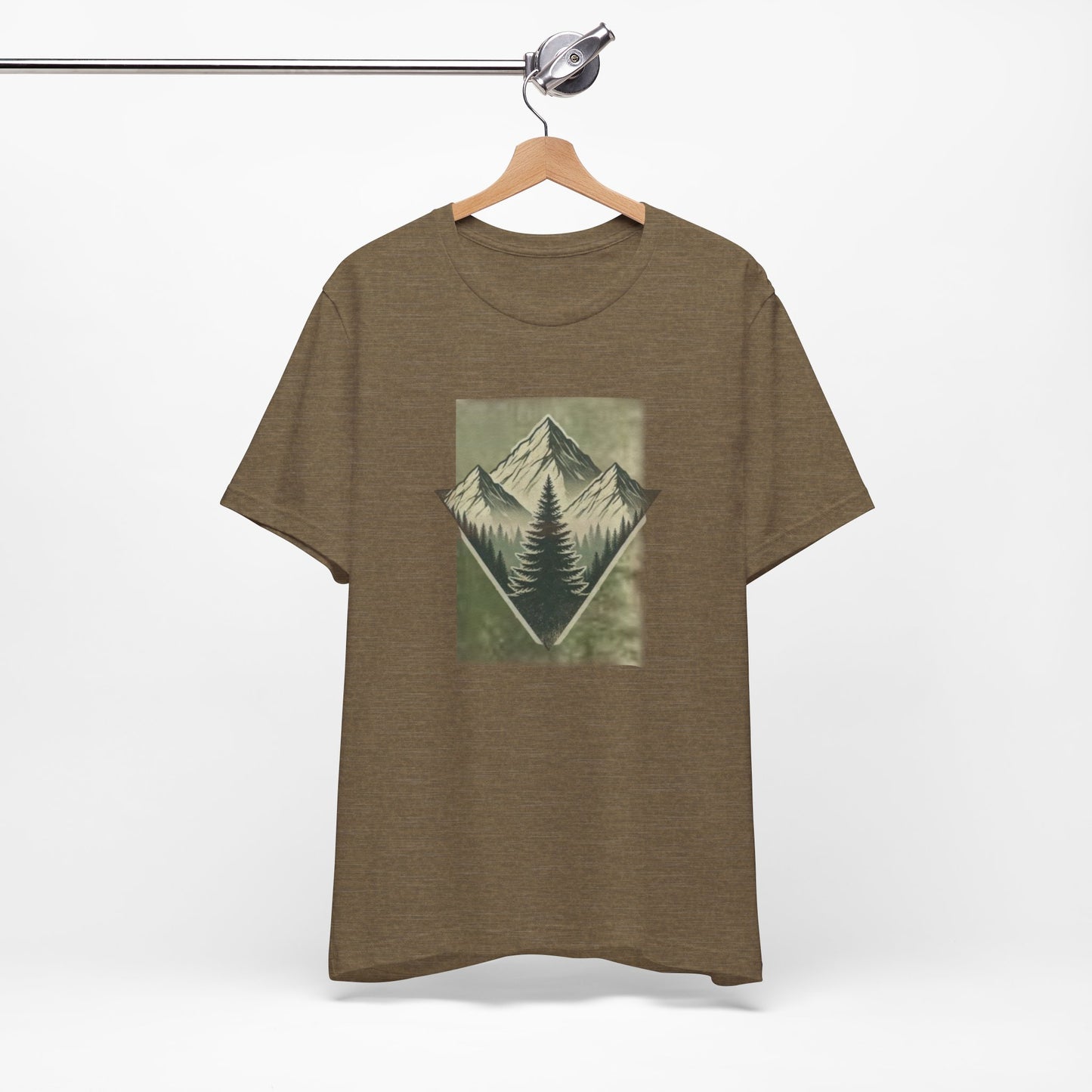 Men's Retro Tree Graphic T-Shirt Outdoor Trail Nature Shirt Mountainscape Camping Shirt Christmas Gift Fathers Day Gift