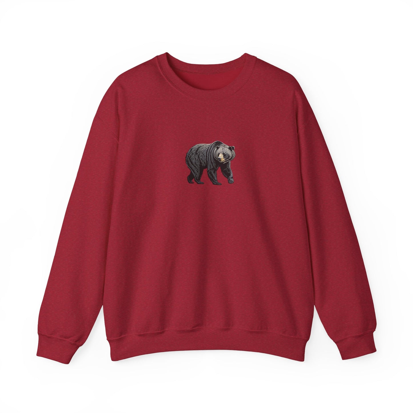 Black Bear Crew Neck Sweatshirt  Cozy Wildlife-Inspired Casual Adventure Pullover