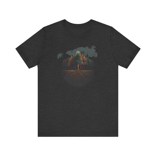 Nighttime Beauty Forest Tee | Soft Cotton Unisex Shirt Great Gift Outdoor Enthusiast Men Gift Women Gift Forest Tshirt