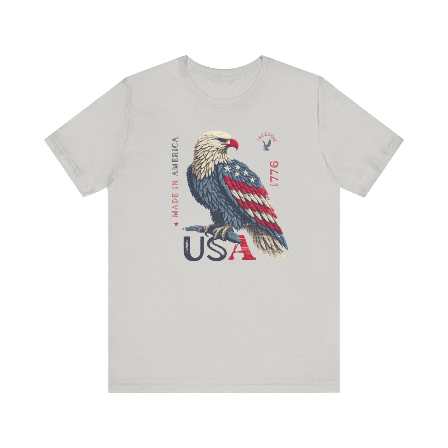 PATRIOTIC USA Made in America 1776 Unisex Jersey Short Sleeve Tee 4th of July, Labor Day, Memorial Day