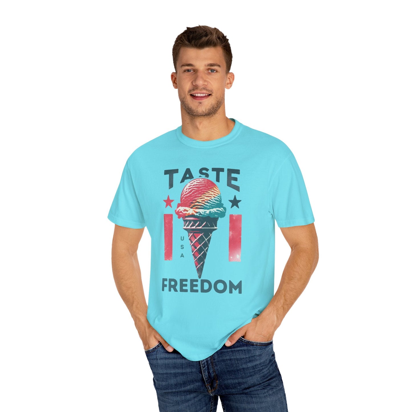 Patriotic Ice Cream Cone Tee - Show Your Spirit with Comfort Colors 1717 4th of July, Labor Day, Memorial Day