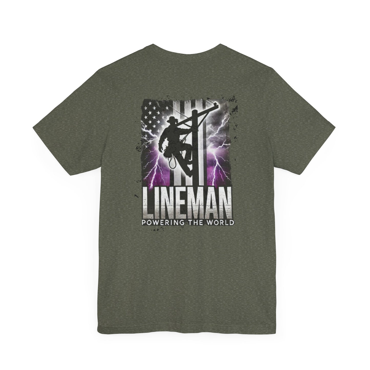 Lineman Graphic Tee | Powering the World Unisex Jersey Short Sleeve Tee Great Gift Idea