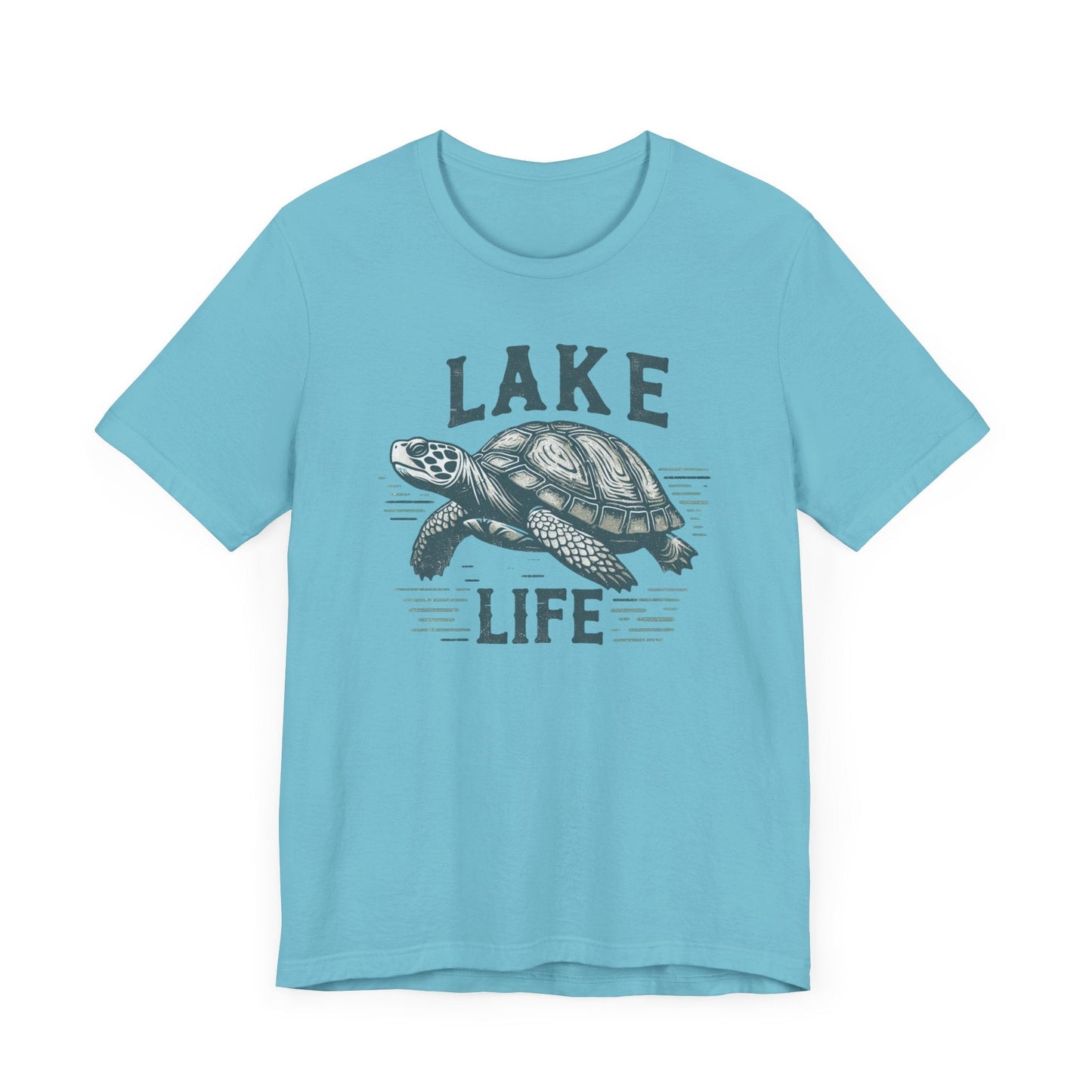 Living With The Turtle Lake Life Jersey Short Sleeve Tee - Soft Cotton Classic Nature Great Gift, Husband Gift, Wife Gift Fishing Shirt