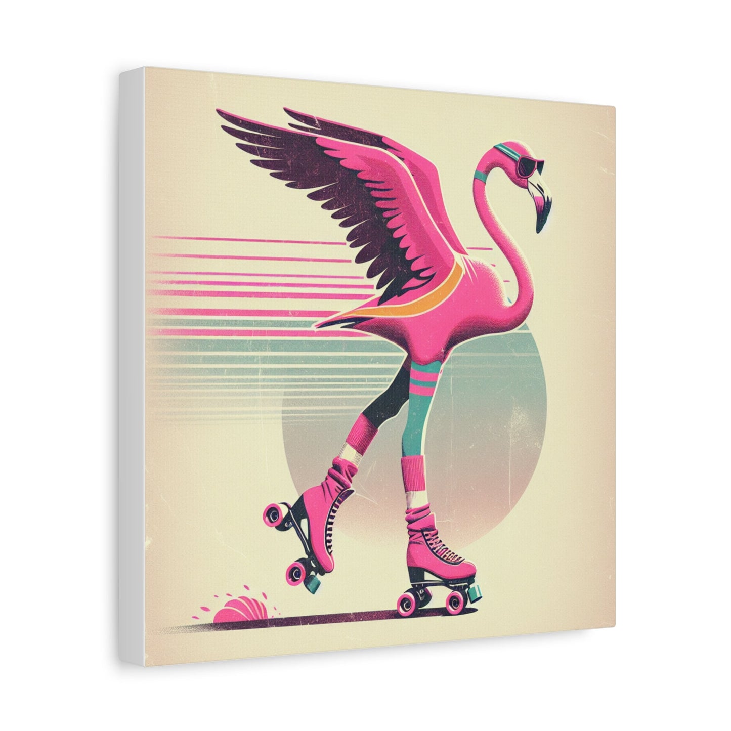 Living Life Right Flamingo Livin' Matte Canvas Picture, Stretched Great Gift, Sister Gift, Mom Gift, Daughter Gift, Mothers Day Gift