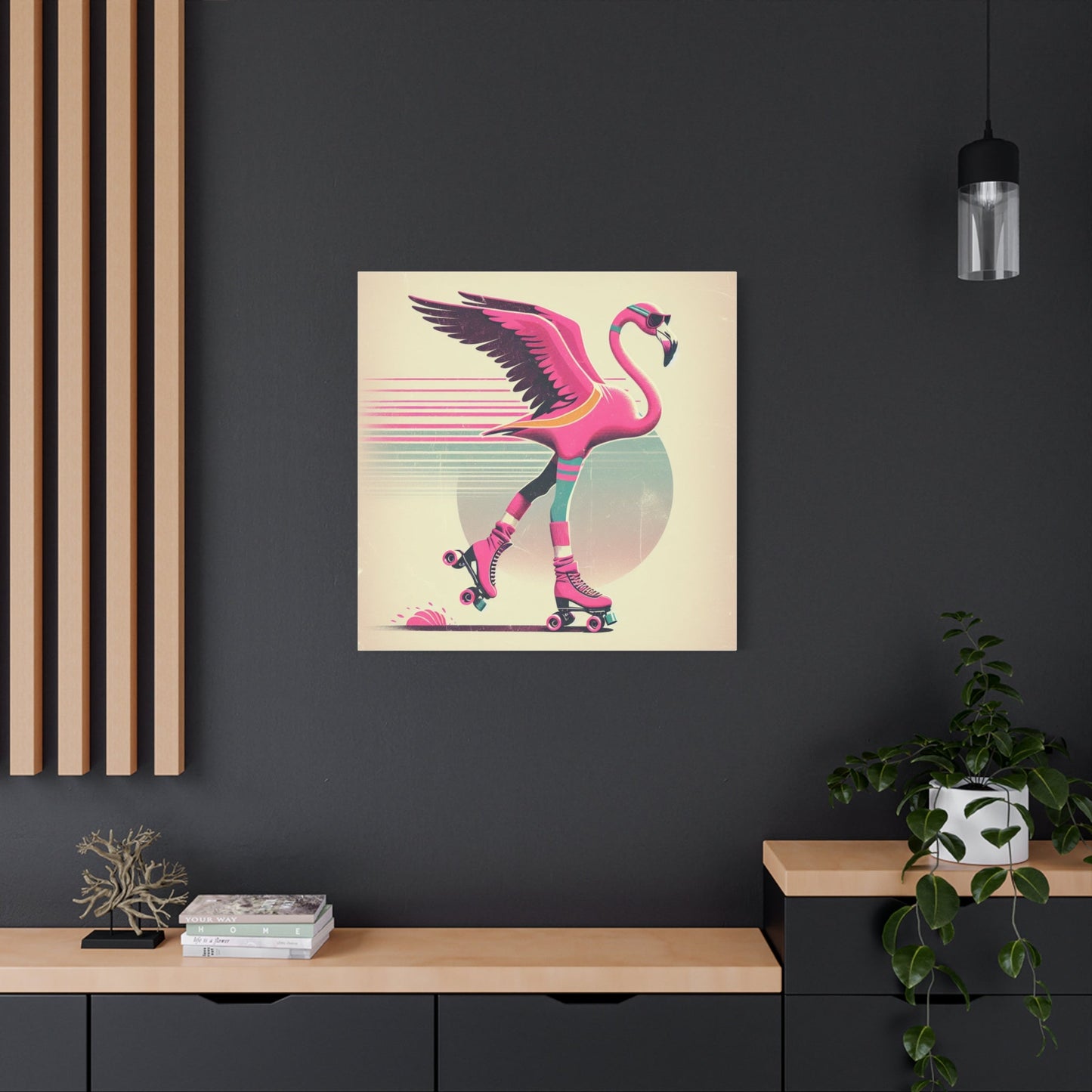 Living Life Right Flamingo Livin' Matte Canvas Picture, Stretched Great Gift, Sister Gift, Mom Gift, Daughter Gift, Mothers Day Gift