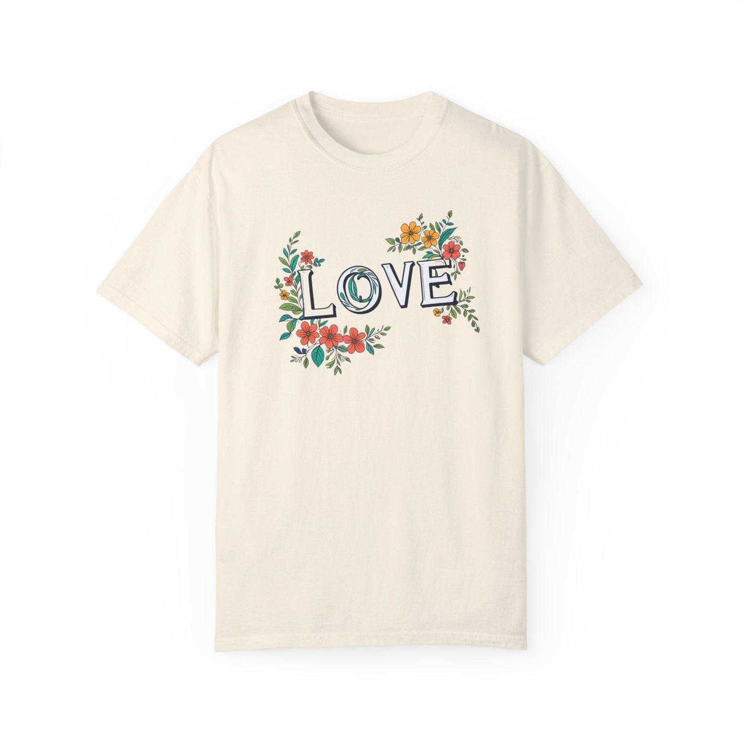 Floral Love in Vibrant Blooms Unisex Garment-Dyed T-shirt