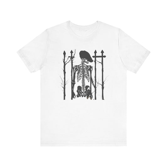 Final Resting Place Skeleton in Graveyard Unisex Jersey Short Sleeve Tee Mens Gift Boyfriend Gift Grunge Gothic Cotton Tshirt