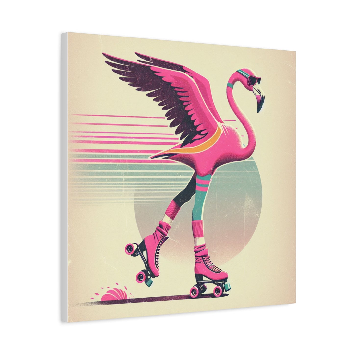 Living Life Right Flamingo Livin' Matte Canvas Picture, Stretched Great Gift, Sister Gift, Mom Gift, Daughter Gift, Mothers Day Gift