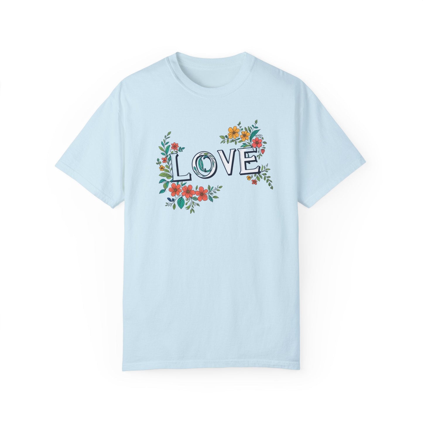 Floral Love in Vibrant Blooms Unisex Garment-Dyed T-shirt