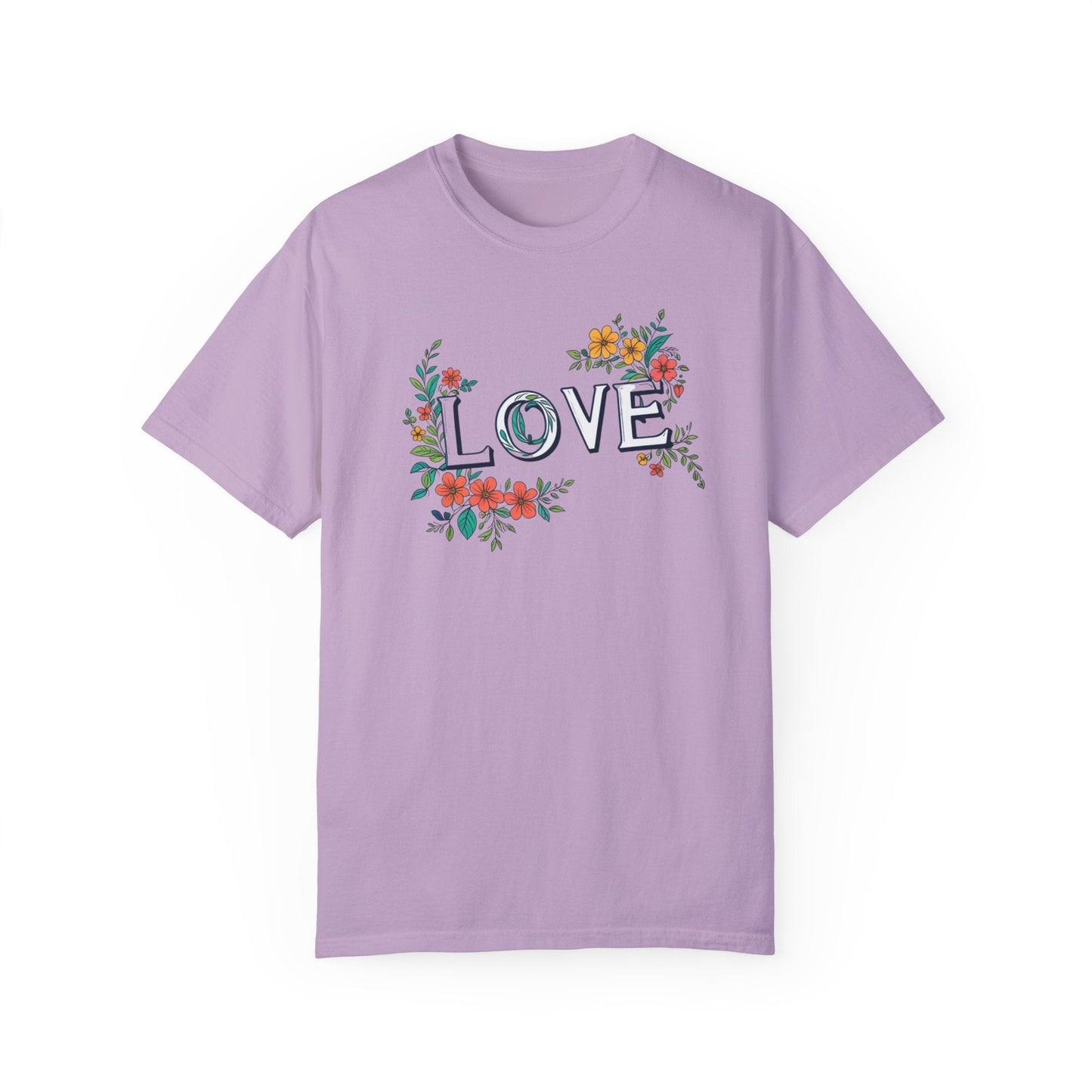 Floral Love in Vibrant Blooms Unisex Garment-Dyed T-shirt