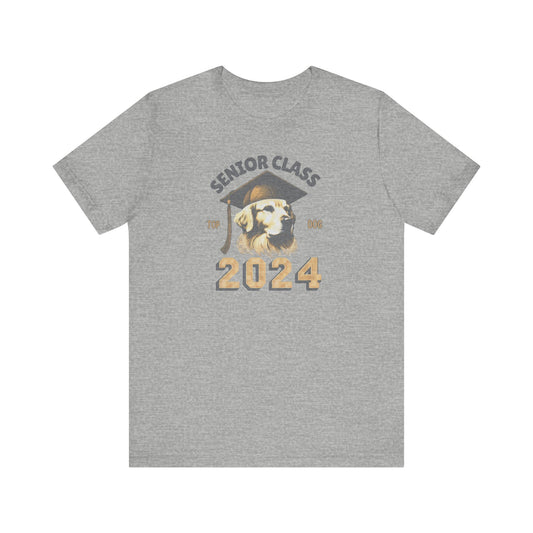 Senior Class of 2024 Golden Retriever Tee - Soft Cotton, Quality Print Son Gift, Gift, Daughter Gift Graduate