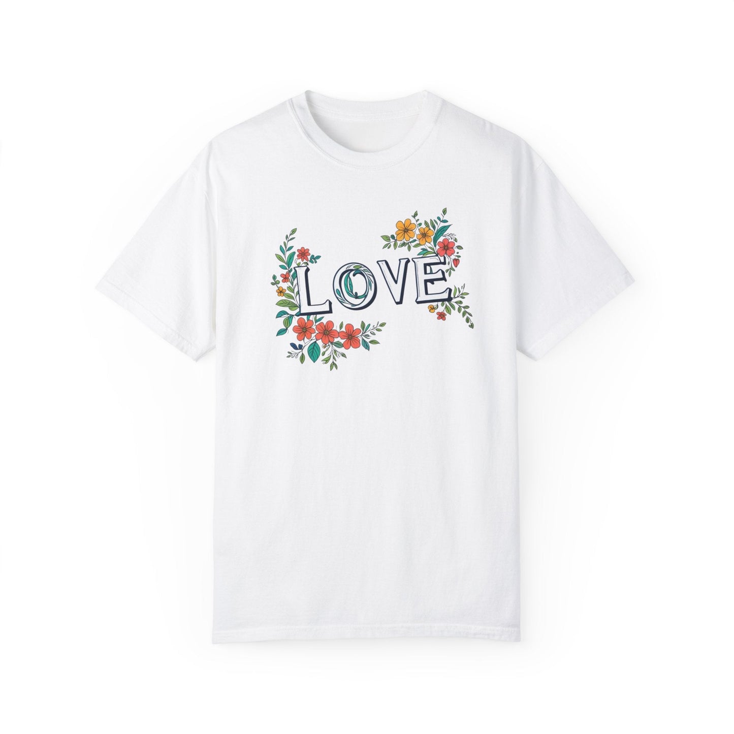 Floral Love in Vibrant Blooms Unisex Garment-Dyed T-shirt