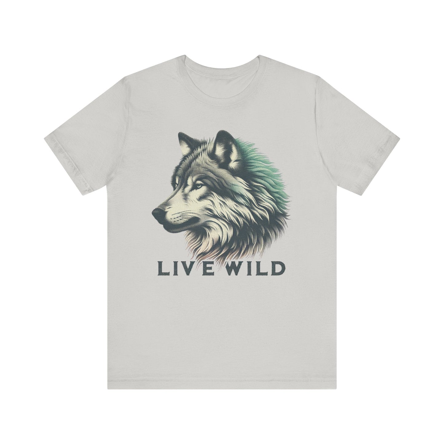 Live Wild Wolf Unisex Jersey Short Sleeve Tee - Soft Cotton Classic Nature Lover Great Gift, Husband Gift, Wife Gift, Camping, Hiking,