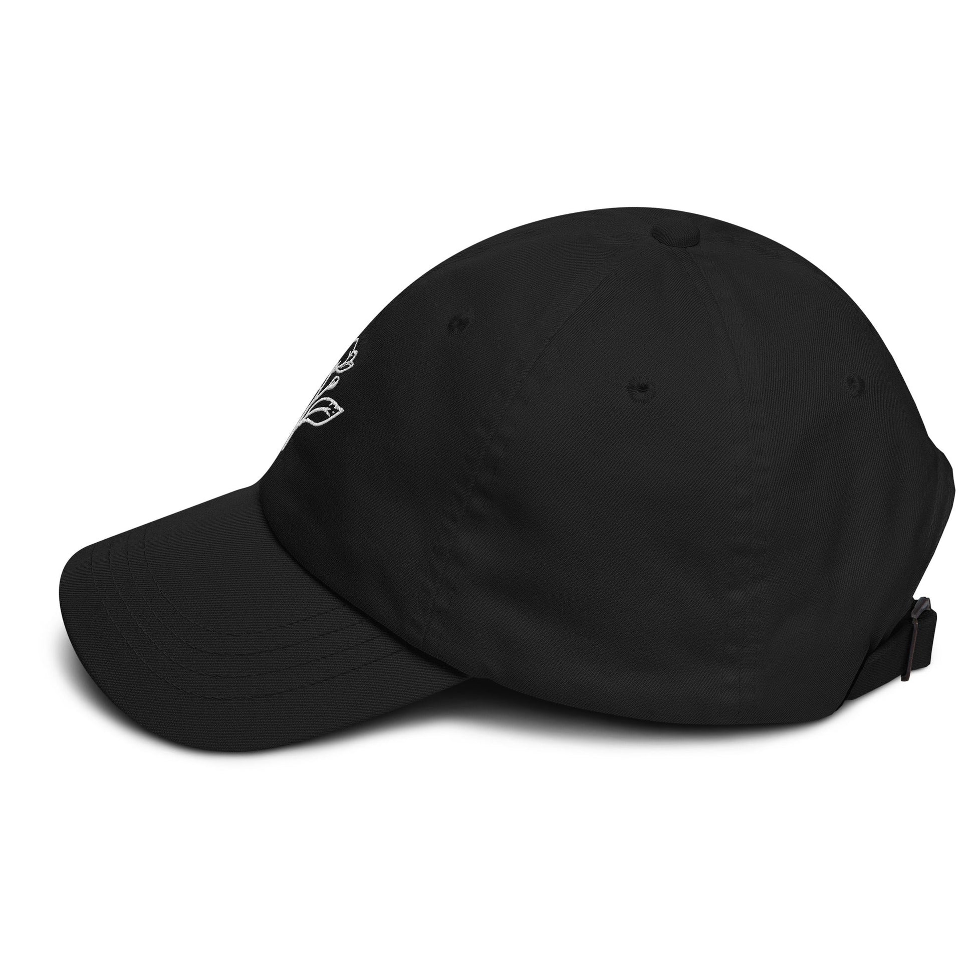 Minimalist Embroidered Floral Line Art Dad Hat