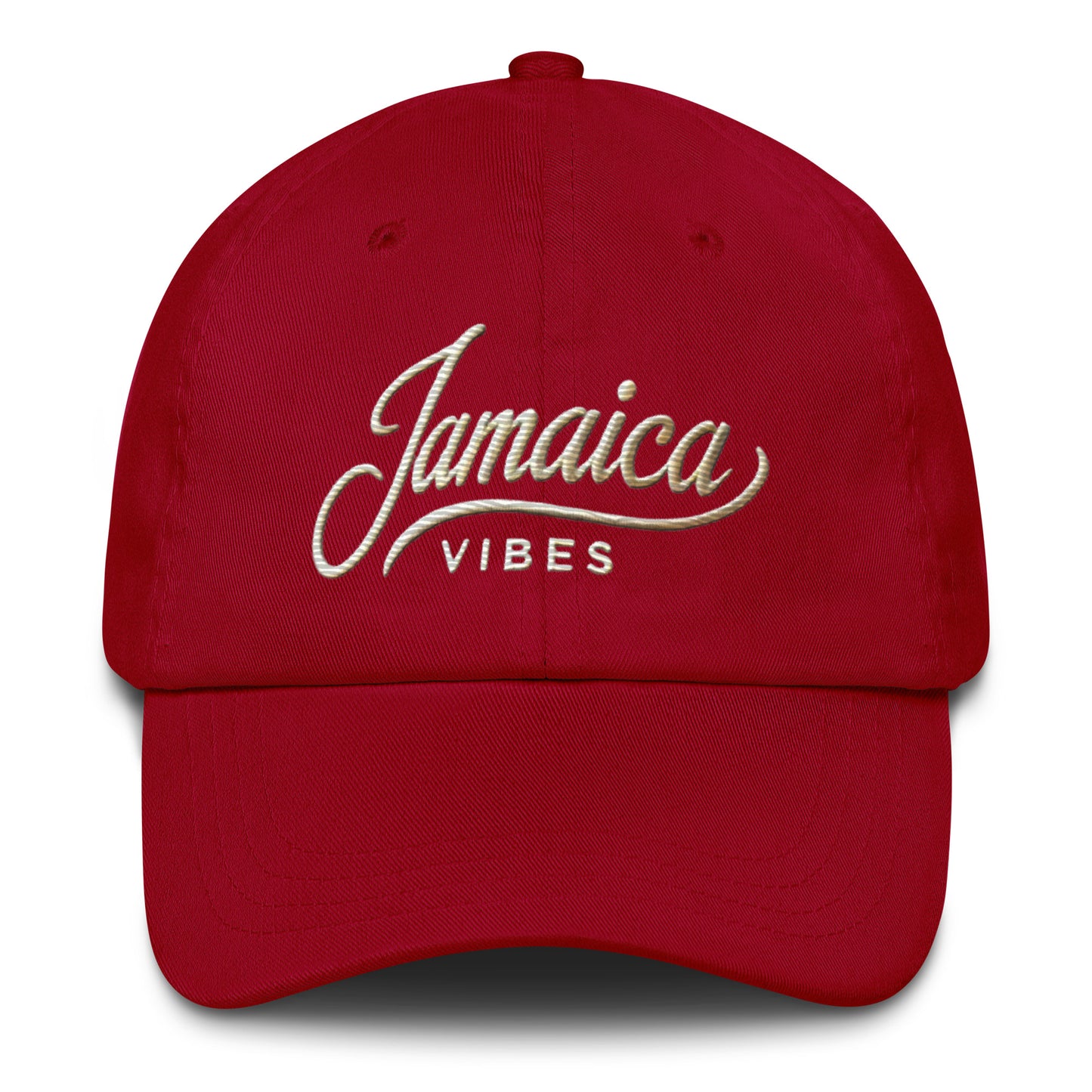 Embroidered 'Jamaican Vibes' Dad Hat – Adjustable Low Profile Vacation Cap Vacation Destination Hat